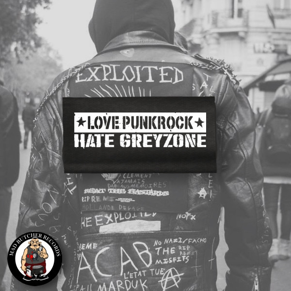 LOVE PUNKROCK HATE GREYZONE RÜCKENAUFNÄHER