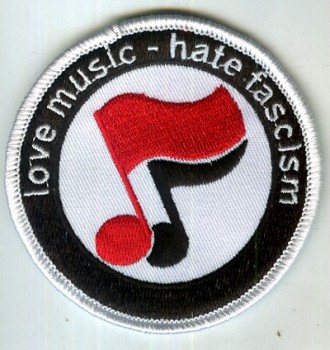 LOVE MUSIC HATE FASCISM NOTES PATCH