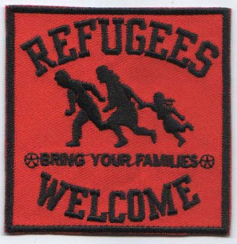 REFUGEES WELCOME BLACK PATCH