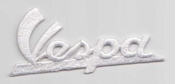 VESPA LOGO SCHRIFT PATCH WEISS