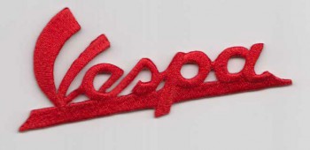 VESPA LOGO SCHRIFT PATCH ROT