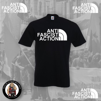 ANTI FASCIST ACTION T-SHIRT SCHWARZ (FLOCK)