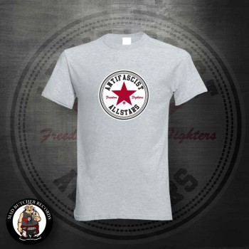 ANTIFASCIST ALLSTARS RED STAR T-SHIRT XL / grey