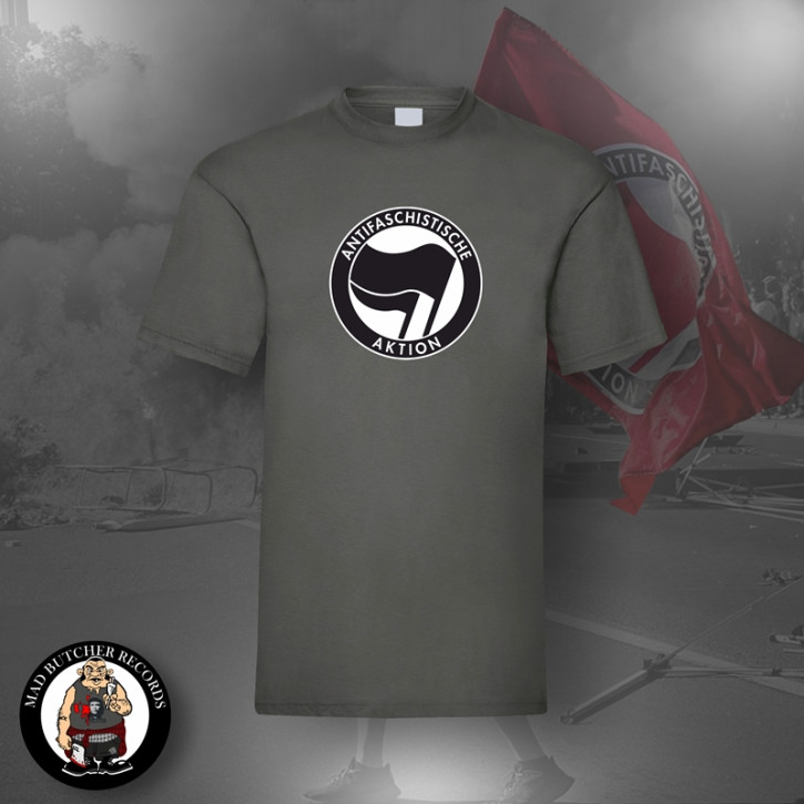 ANTIFASCHISTISCHE AKTION BLACK/BLACK T-SHIRT 3XL / DARK GREY