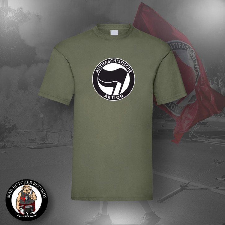 ANTIFASCHISTISCHE AKTION BLACK/BLACK T-SHIRT 3XL / OLIVE