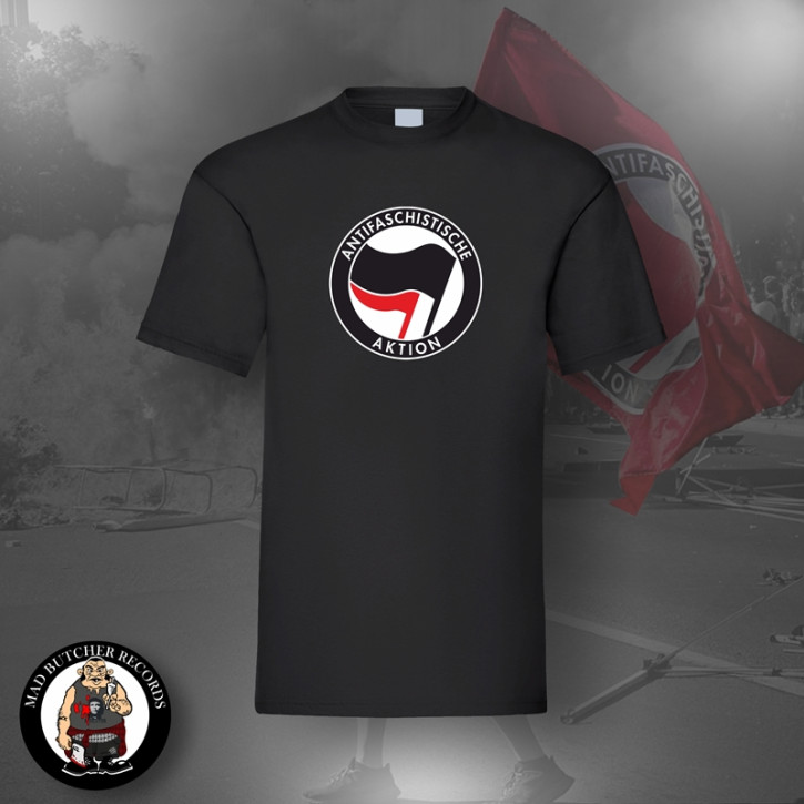 ANTIFASCHISTISCHE AKTION SCHWARZ/ROT T-SHIRT Black / L