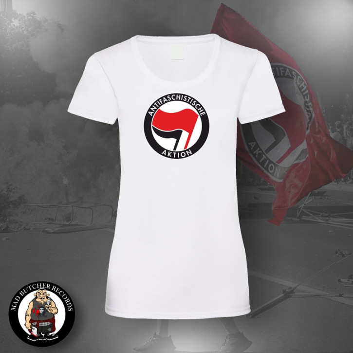 ANTIFASCHISTISCHE AKTION GIRLIE ROT/SCHWARZ L / WEISS