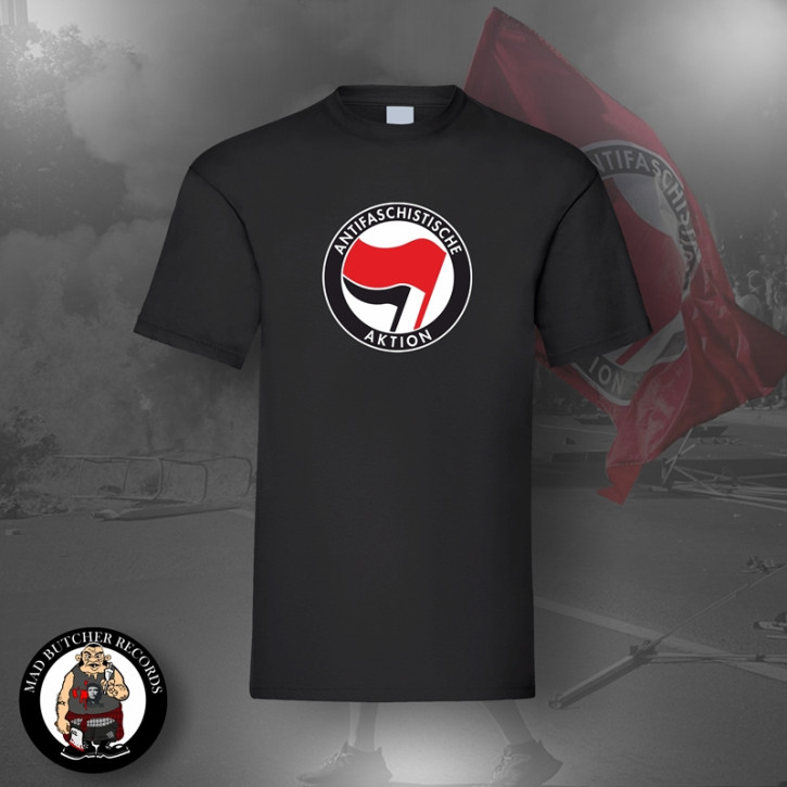 ANTIFASCHISTISCHE AKTION ROT/SCHWARZ T-SHIRT Black / 5XL