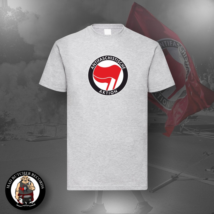 ANTIFASCHISTISCHE AKTION RED/RED T-SHIRT 3XL / grey