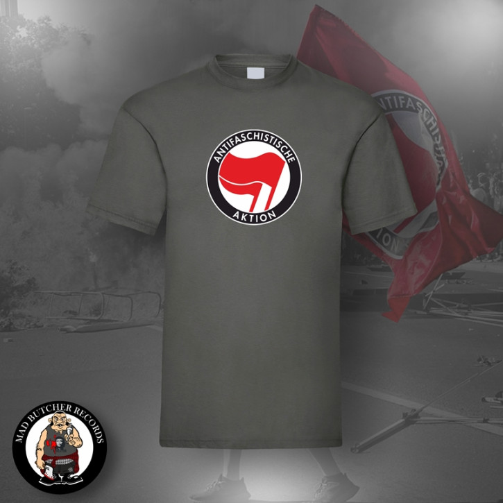 ANTIFASCHISTISCHE AKTION RED/RED T-SHIRT 3XL / DARK GREY
