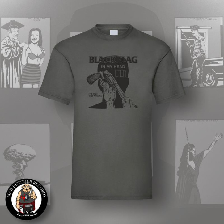 BLACK FLAG IN MY HEAD T-SHIRT 5XL / DARK GREY