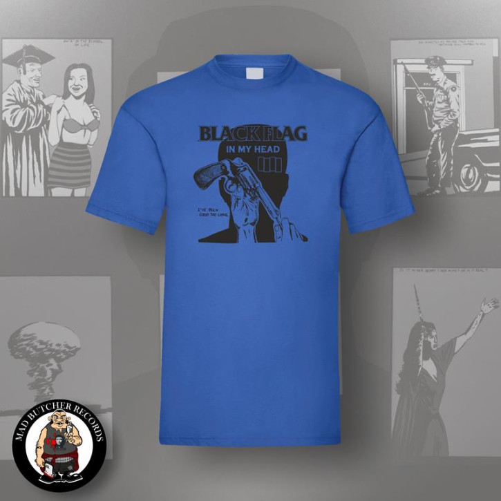 BLACK FLAG IN MY HEAD T-SHIRT 3XL / ROYALBLUE