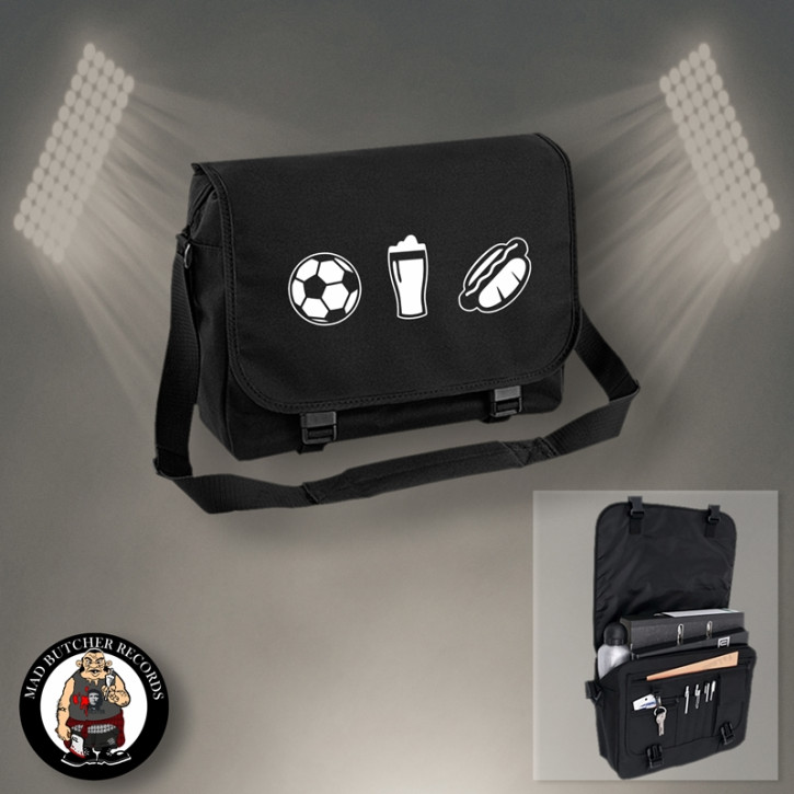 BASIC INSTINCT FOOTBALL MESSENGER BAG Black