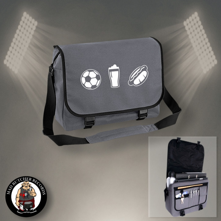 BASIC INSTINCT FOOTBALL MESSENGER BAG grey