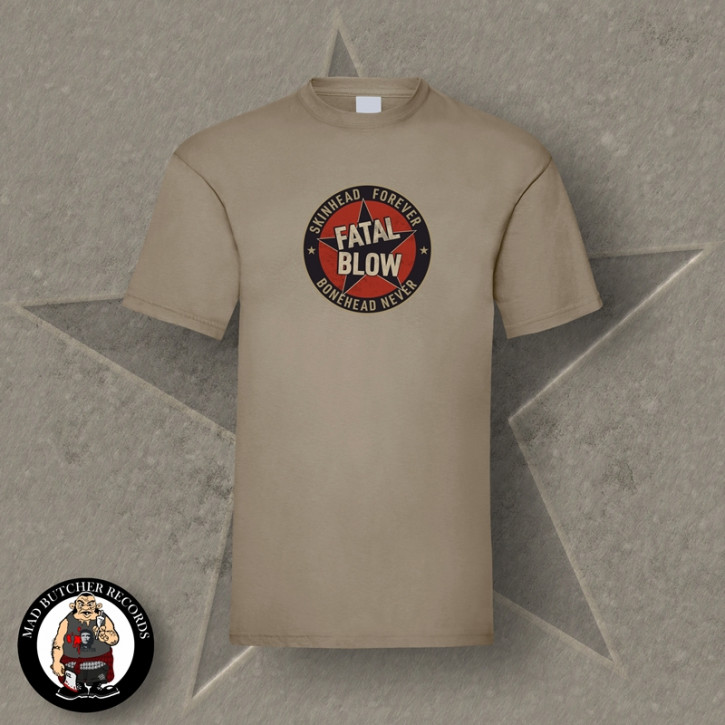 FATAL BLOW BONEHEAD NEVER T-SHIRT M / BEIGE