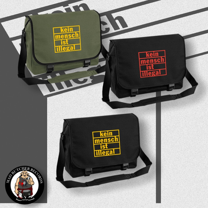 KEIN MENSCH IST ILLEGAL MESSENGER BAG