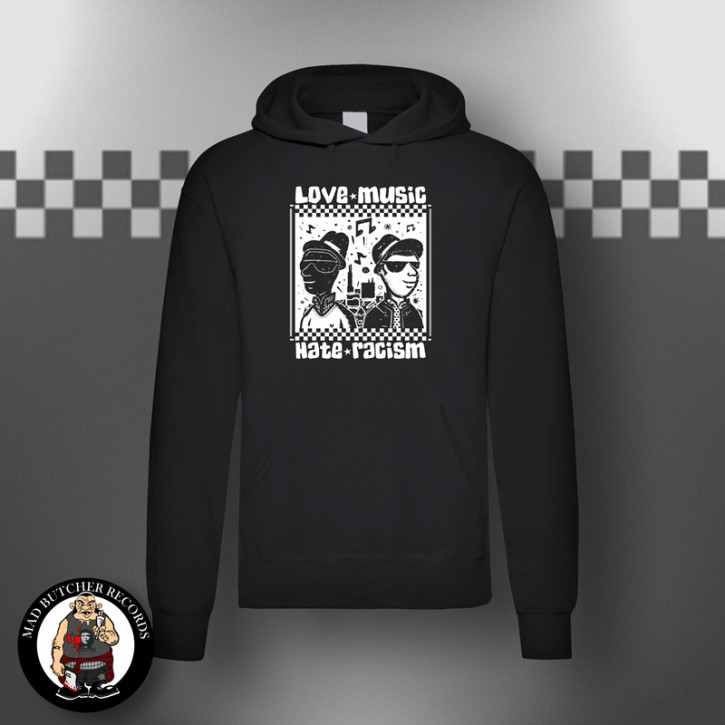 LOVE MUSIC HATE RACISM SKA KAPU SCHWARZ / 3XL