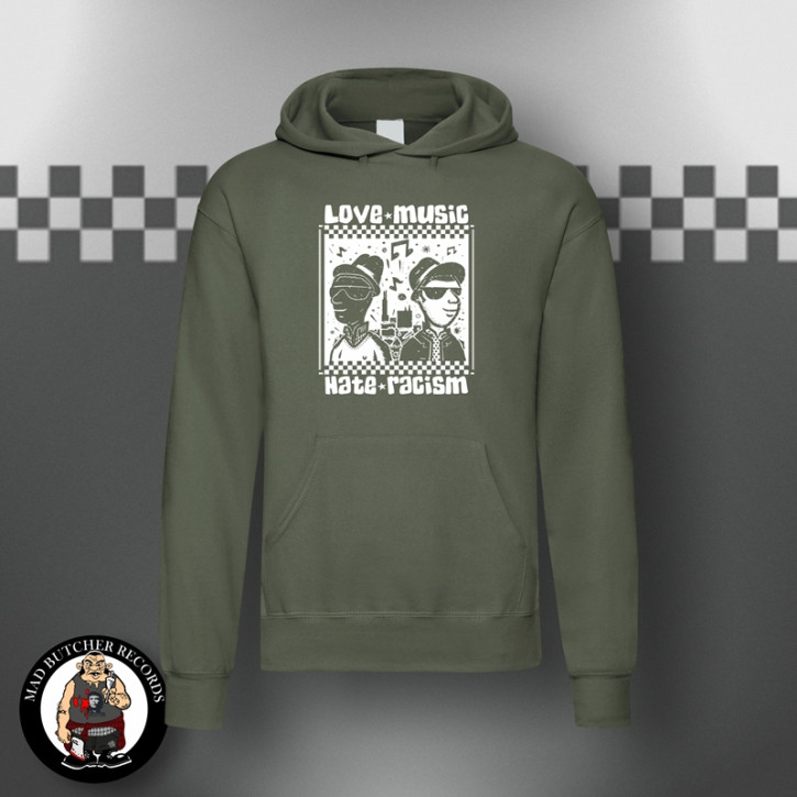 LOVE MUSIC HATE RACISM SKA KAPU S / OLIVE