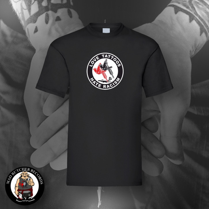LOVE TATTOOS HATE RACISM T-SHIRT Black / L