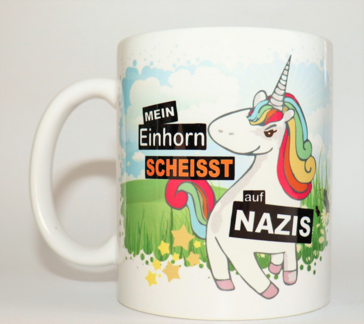 MEIN EINHORN SCHEISST AUF NAZIS KAFFEEBECHER