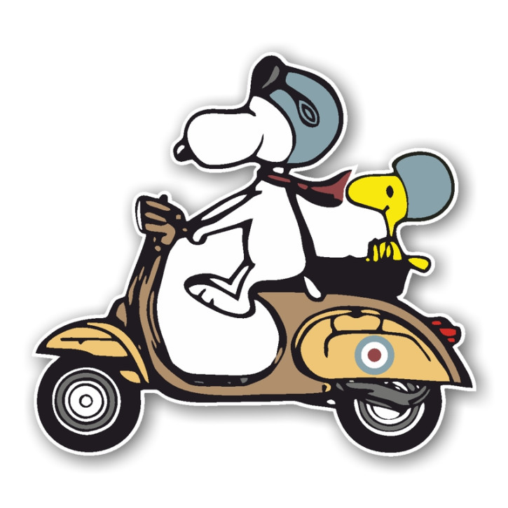 SNOOPY VESPA PVC AUFKLEBER