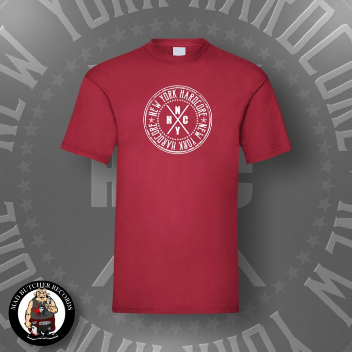 NEW YORK HARDCORE CIRCLE T-SHIRT 3XL / red