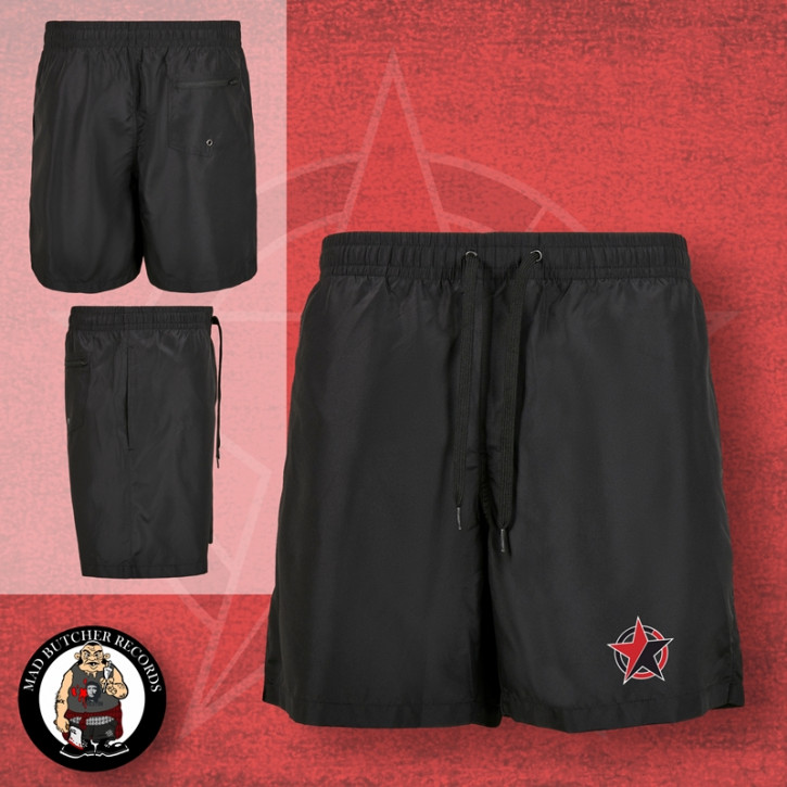 RED/BLACK STAR SWIM SHORTS