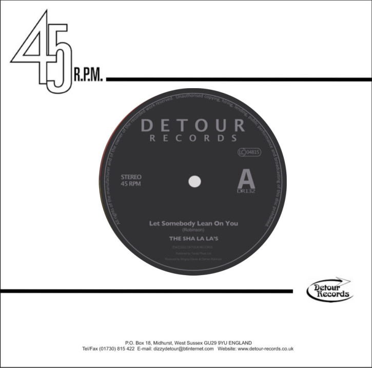 SHA LA LA'S, THE - Let Somebody Lean On You 7" + CS
