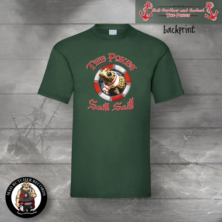 THE POKES SAIL T-SHIRT S / BOTTLEGREEN