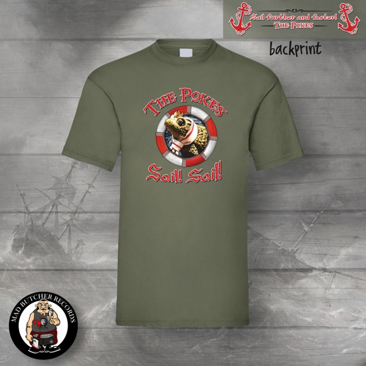 THE POKES SAIL T-SHIRT L / OLIVE